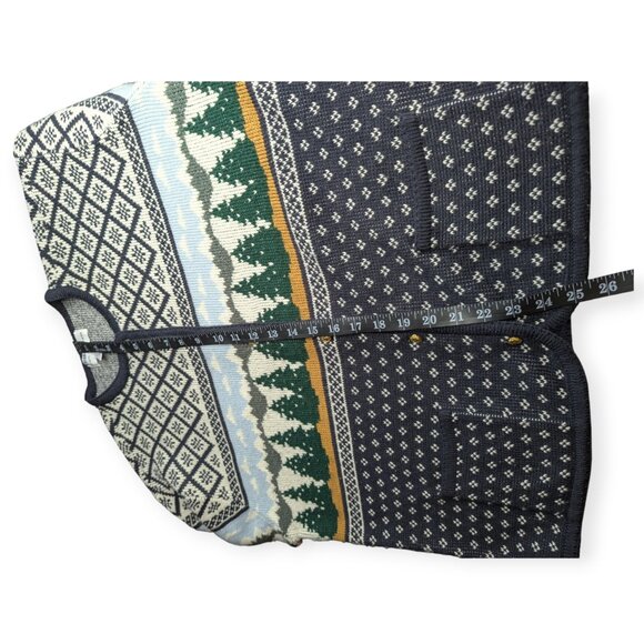 Croft & Barrow Knit Button Front Winter Scene Forrest Cardigan Size XL - Picture 13 of 14